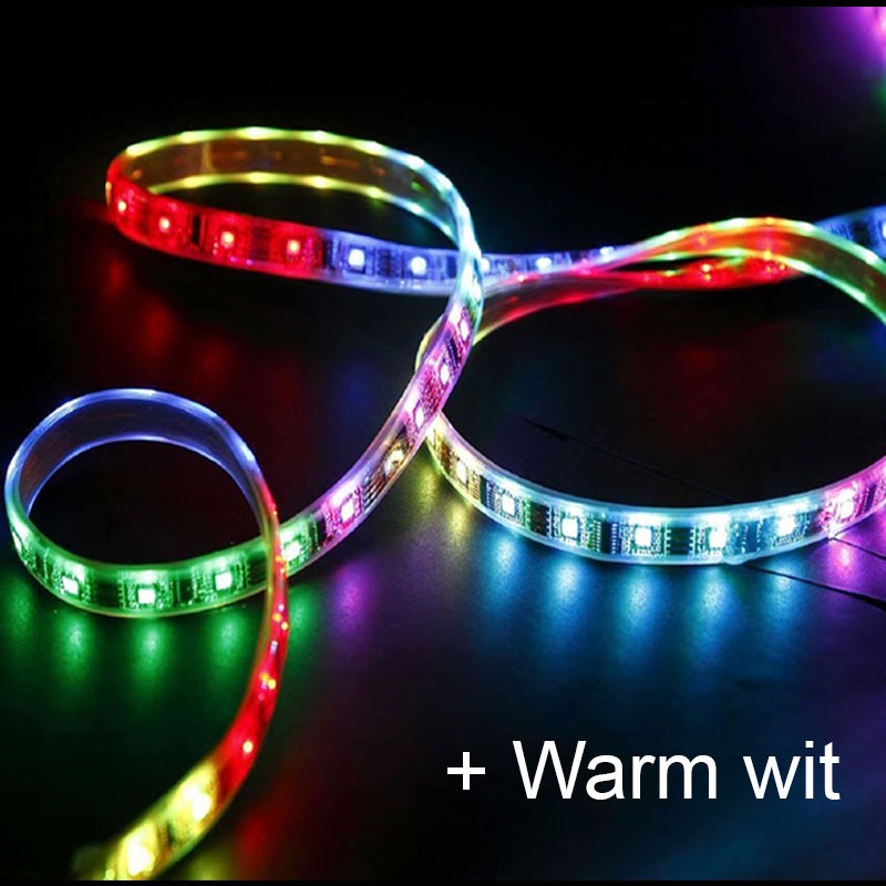5 Meter - RGB + Warm wit - Slimme ledstrip + ontvanger 5 Meter - RGB + Warm wit - Slimme ledstrip + ontvanger